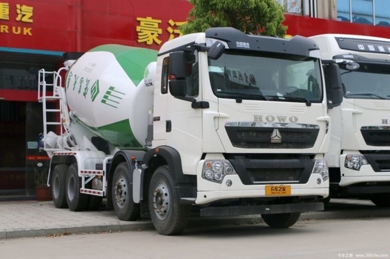 Tiendas de materiales de construcción SinotruK HOWO T5G 340HP 8X4 7.37 camión mezclador de hormigón cuadrado